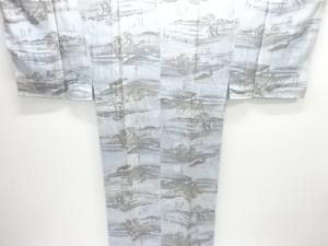 未使用品　木曽海道六拾九次模様男物長襦袢(キングサイズ)